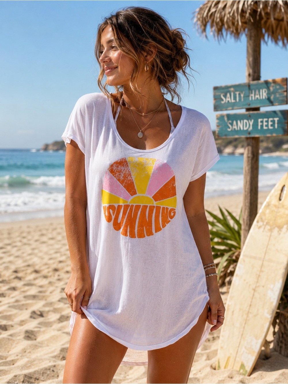 WILDFOX Swim Sunning Tourist Crew Coverup Dress Size S
